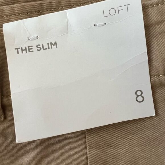 Loft the slim tan casual pants size 8 stretch Business office work wear preppy - Picture 7 of 7